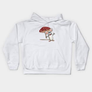 Mouse with Mushroom Umbrella Kids Hoodie